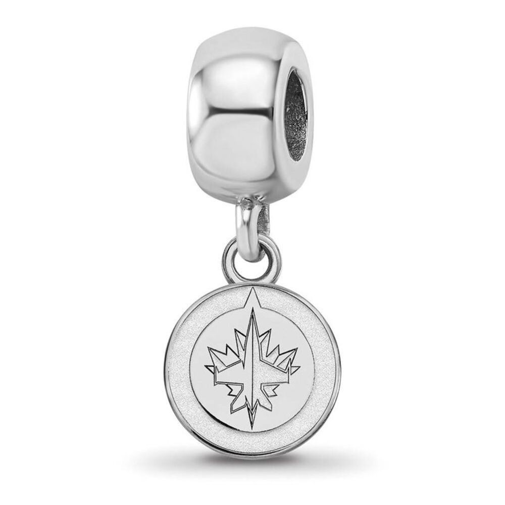 Sterling Silver Rhodium Plated NHL Winnipeg Jets XS Dangle Bead Charm